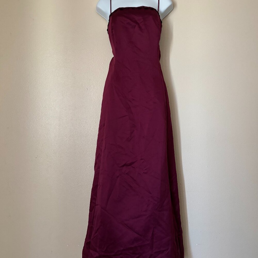 Bestsy & Adam Burgandy Evening Gown